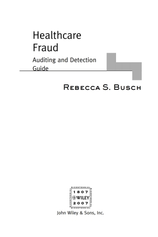 Imagen de portada: Healthcare Fraud 1st edition 9780470127100