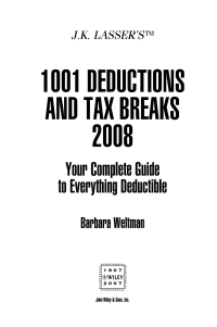 Imagen de portada: J.K. Lasser's 1001 Deductions and Tax Breaks 2008 5th edition 9780470152645
