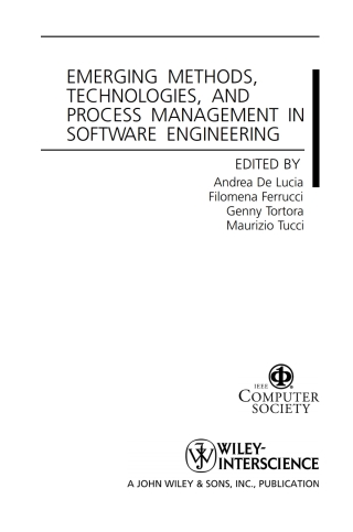 صورة الغلاف: Emerging Methods, Technologies, and Process Management in Software Engineering 1st edition 9780470085714