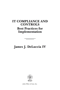 Cover image: IT Compliance and Controls 1st edition 9780470145012