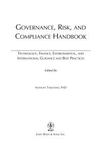 Cover image: Governance, Risk, and Compliance Handbook 1st edition 9780470095898