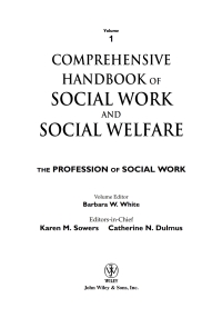 Cover image: Comprehensive Handbook of Social Work and Social Welfare, The Profession of Social Work 1st edition 9780471769972