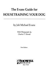 Imagen de portada: The Evans Guide for Housetraining Your Dog 1st edition 9780876055427