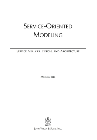 Imagen de portada: Service-Oriented Modeling 1st edition 9780470141113