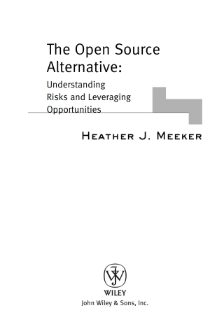 Cover image: The Open Source Alternative 1st edition 9780470194959