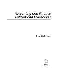 صورة الغلاف: Accounting and Finance Policies and Procedures 1st edition 9780470259627