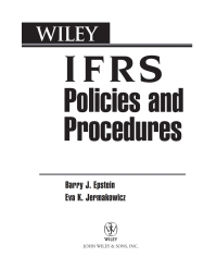 صورة الغلاف: IFRS Policies and Procedures 1st edition 9780471699583