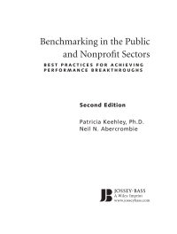 Cover image: Benchmarking in the Public and Nonprofit Sectors: Best Practices for Achieving Performance Breakthroughs 2nd edition 9780787998318
