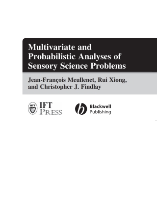Imagen de portada: Multivariate and Probabilistic Analyses of Sensory Science Problems 1st edition 9780813801780