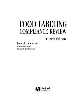 Imagen de portada: Food Labeling Compliance Review 4th edition 9780813821818