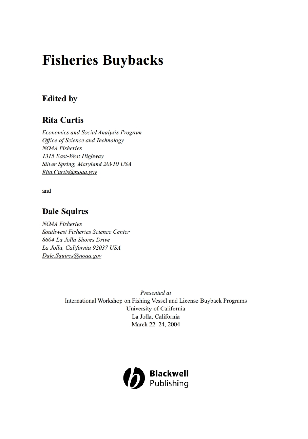 Fisheries Buybacks 1st Edition