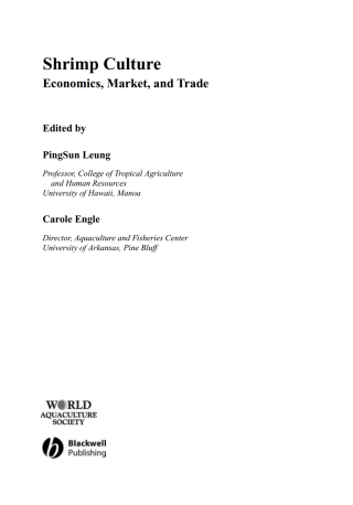 Cover image: Shrimp Culture 1st edition 9780813826554