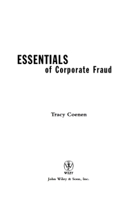 Cover image: Essentials of Corporate Fraud 1st edition 9780470194126