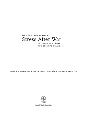 Cover image: Strategies for Managing Stress After War 1st edition 9780470257760