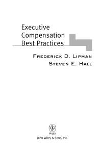 Cover image: Executive Compensation Best Practices 1st edition 9780470223796