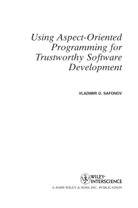 Imagen de portada: Using Aspect-Oriented Programming for Trustworthy Software Development 1st edition 9780470138175