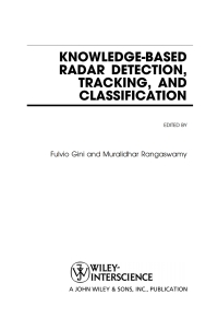 Imagen de portada: Knowledge Based Radar Detection, Tracking and Classification 1st edition 9780470149300