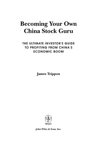 Cover image: Becoming Your Own China Stock Guru 1st edition 9780470223123