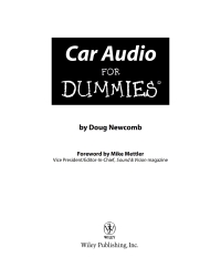 صورة الغلاف: Car Audio For Dummies 1st edition 9780470151587