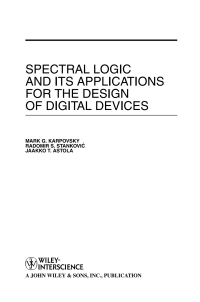 Imagen de portada: Spectral Logic and Its Applications for the Design of Digital Devices 1st edition 9780471731887