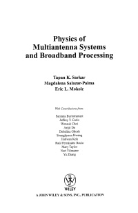 صورة الغلاف: Physics of Multiantenna Systems and Broadband Processing 1st edition 9780470190401