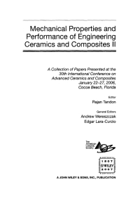 صورة الغلاف: Mechanical Properties and Performance of Engineering Ceramics II: Ceramic Engineering and Science Proceedings, Volume 27, Issue 2 1st edition 9780470080528