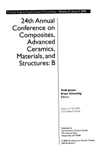 صورة الغلاف: 24th Annual Conference on Composites, Advanced Ceramics, Materials, and Structures - B 1st edition 9780470375693