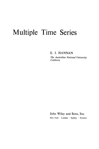 Imagen de portada: Multiple Time Series 1st edition 9780471348054