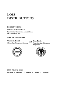 Cover image: Loss Distributions 1st edition 9780471879299