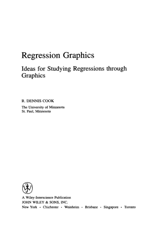 صورة الغلاف: Regression Graphics 1st edition 9780471193654