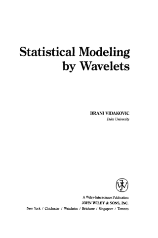 Imagen de portada: Statistical Modeling by Wavelets 1st edition 9780471293651