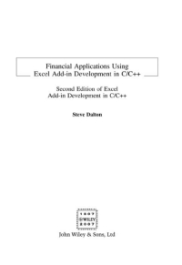 Imagen de portada: Financial Applications using Excel Add-in Development in C / C++ 2nd edition 9780470027974