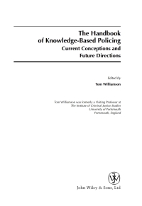 Cover image: The Handbook of Knowledge-Based Policing 1st edition 9780470028995