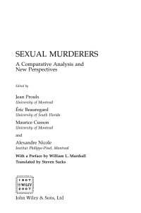 Cover image: Sexual Murderers 1st edition 9780470059531