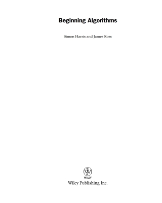 Imagen de portada: Beginning Algorithms 1st edition 9780764596742