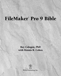 Imagen de portada: FileMaker Pro 9 Bible 1st edition 9780470177433