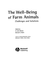 Cover image: The Well-Being of Farm Animals: Challenges and Solutions 1st edition 9780813804736