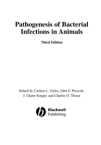 Cover image: Pathogenesis of Bacterial Infections in Animals 3rd edition 9780813829395