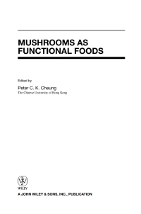 Imagen de portada: Mushrooms as Functional Foods 1st edition 9780470054062