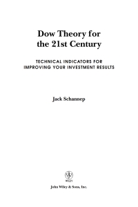 Cover image: Dow Theory for the 21st Century 1st edition 9780470240595