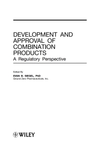 Cover image: Development and Approval of Combination Products 1st edition 9780470050941