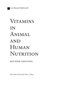 Cover image: Vitamins in Animal and Human Nutrition 2nd edition 9780813826301