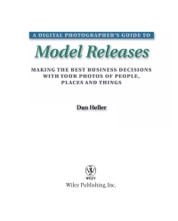 Cover image: A Digital Photographer's Guide to Model Releases 1st edition 9780470228562