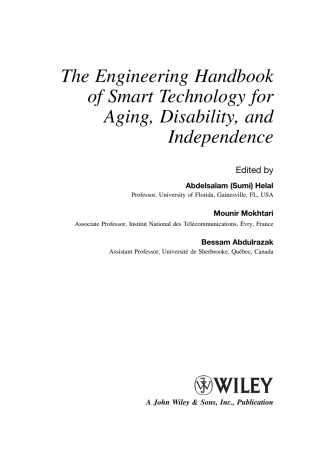 Imagen de portada: The Engineering Handbook of Smart Technology for Aging, Disability, and Independence 1st edition 9780471711551