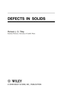 Cover image: Defects in Solids 1st edition 9780470077948