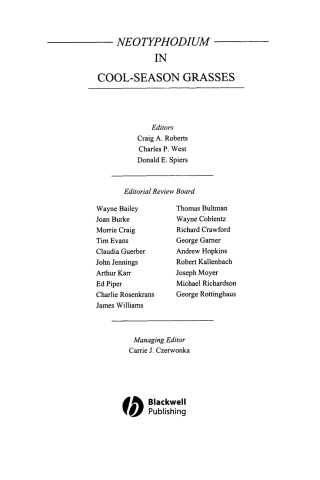 表紙画像: Neotyphodium in Cool-Season Grasses 1st edition 9780813801896