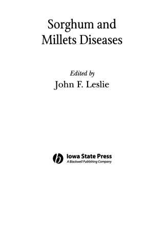 Cover image: Sorghum and Millets Diseases 1st edition 9780813803890