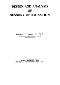 Imagen de portada: Design and Analysis of Sensory Optimization 1st edition 9780917678318