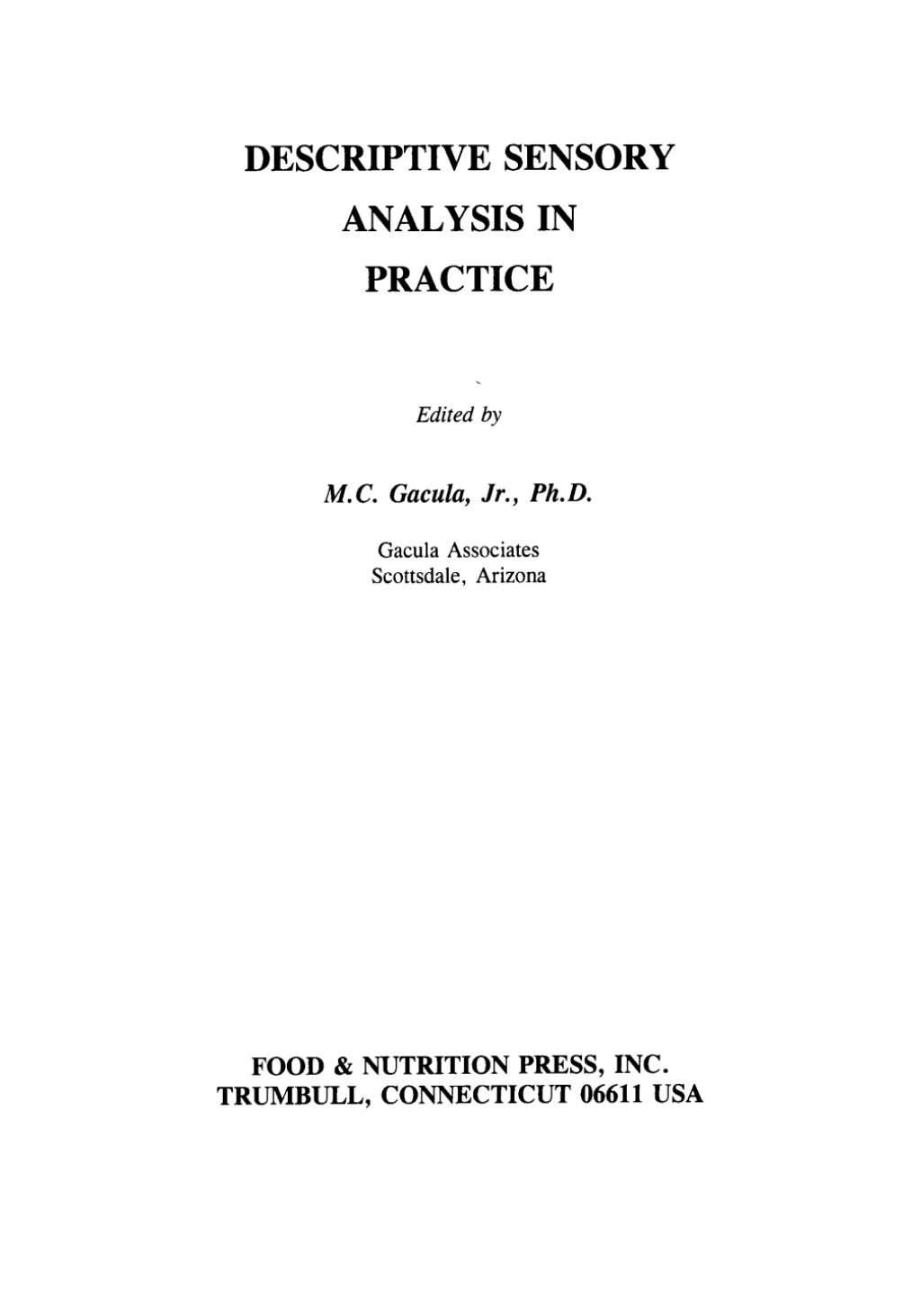 Descriptvie Sensory Analysis in Practice 1st Edition
