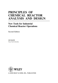 Cover image: Principles of Chemical Reactor Analysis and Design 2nd edition 9780471261803